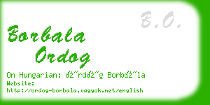 borbala ordog business card